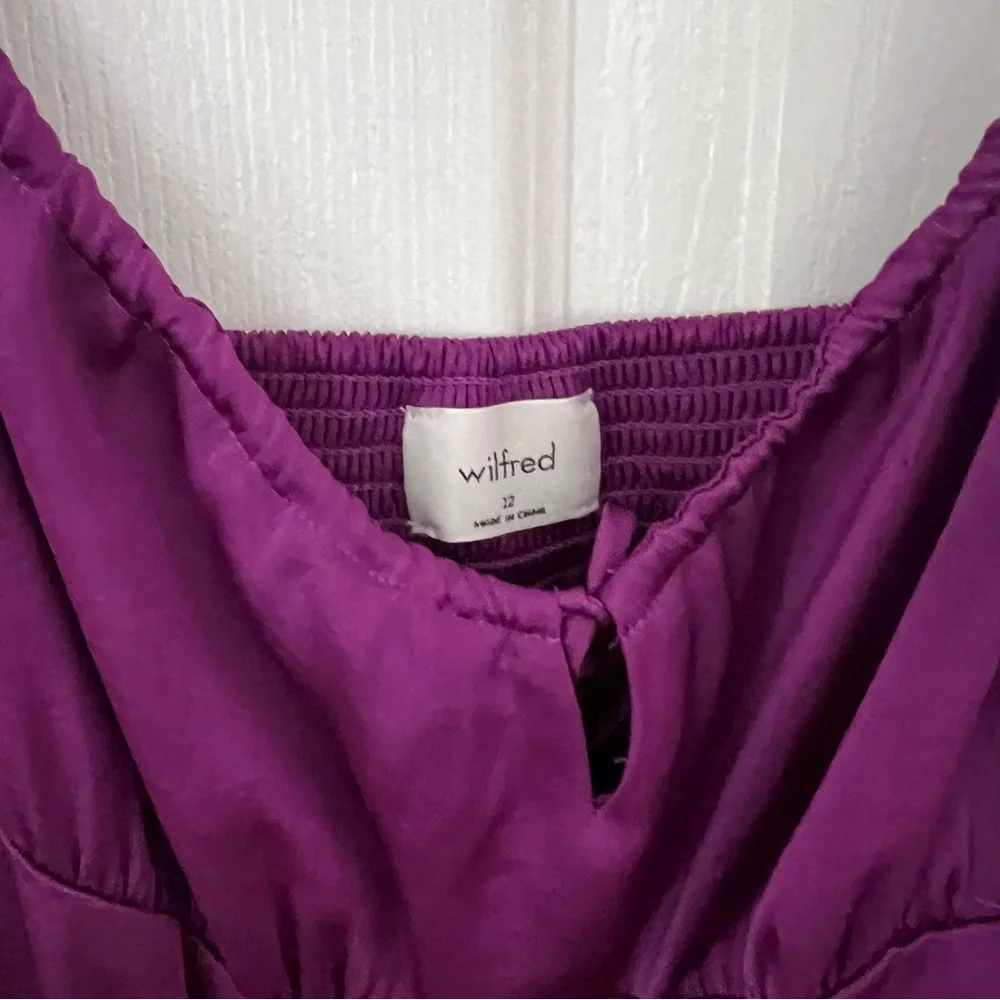 Purple Satin Slip Dress with Spaghetti Straps - Picture 4 of 6